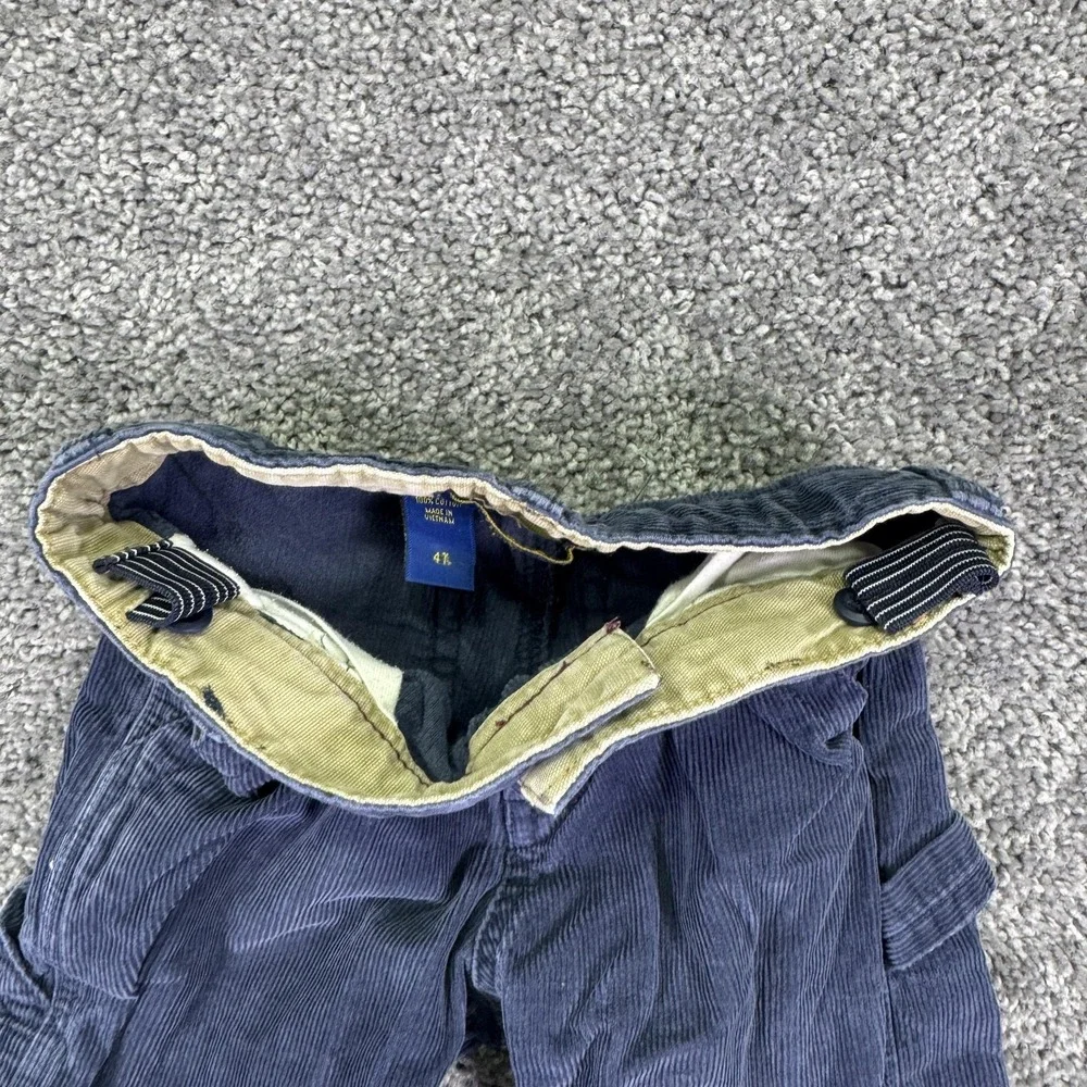 OshKosh B'gosh Pants Boys 4T Blue Corduroy Cargo Adjustable Waist Pockets
